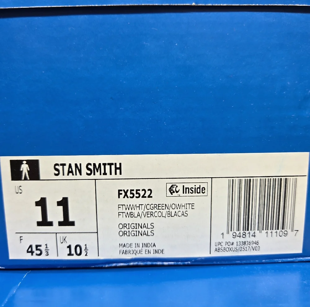 New adidas Stan Smith Primegreen Collegiate Green Men's Shoes Size 11 - Picture 8 of 8